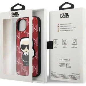 Hurtownia GSM - Etui Karl Lagerfeld KLHCP13SPMNIKPI Apple iPhone 13 mini kemény tok piros/red Monogram Ikonik Patch - KLD1382 - {ean13} - Hurt