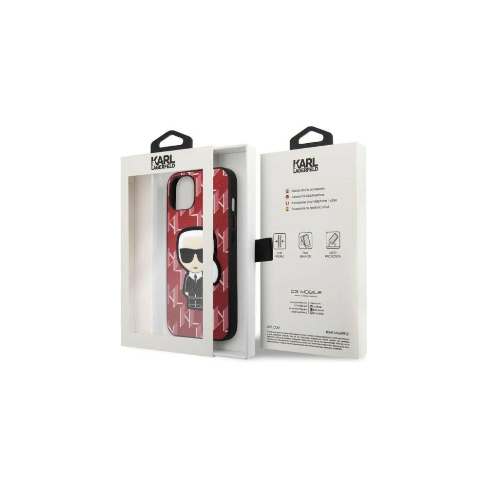 Hurtownia GSM - Etui Karl Lagerfeld KLHCP13SPMNIKPI Apple iPhone 13 mini hardcase roșu/red Monogram Ikonik Patch - KLD1382 - {ean13} - Hurt