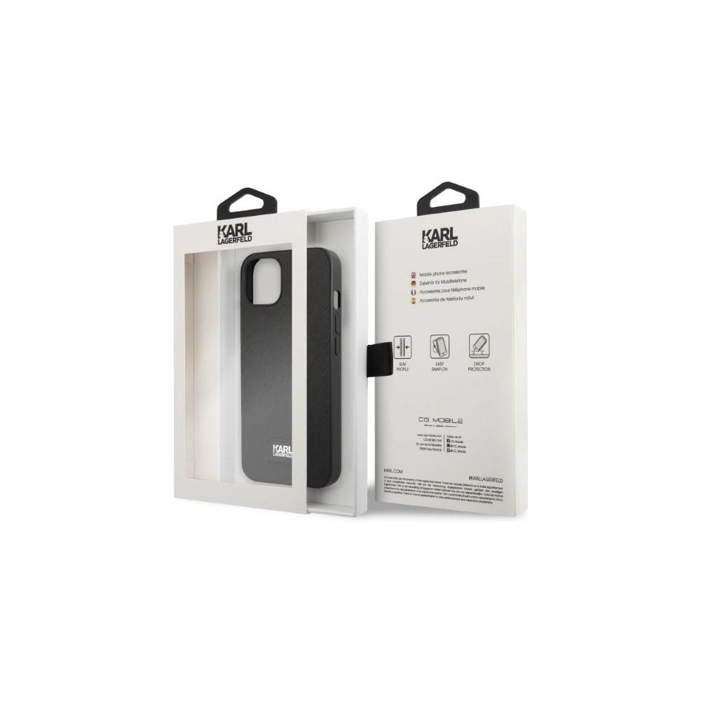 Hurtownia GSM - Etui Karl Lagerfeld KLHCP13SSFMP2K Apple iPhone 13 mini hardcase negru/black Saffiano Plaque - KLD1383 - {ean13} - Hurt