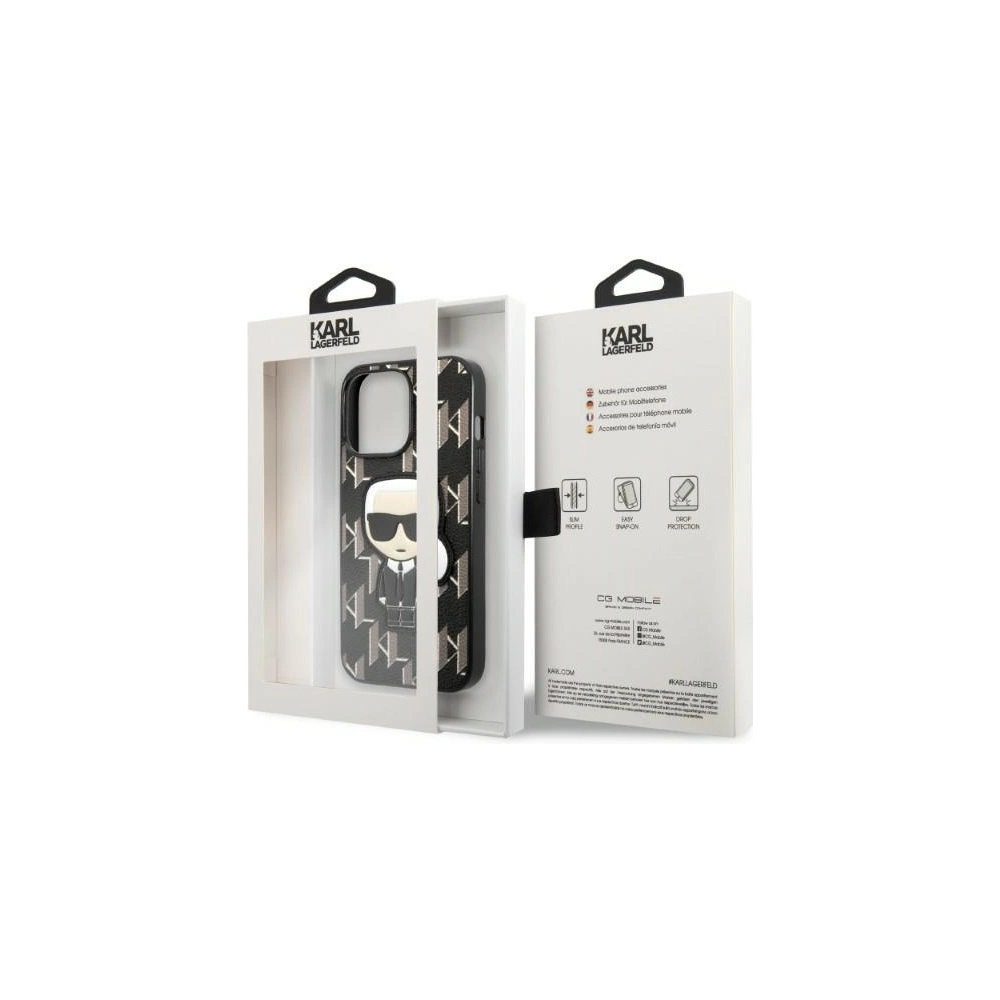 Hurtownia GSM - Case Karl Lagerfeld KLHCP13XPMNIKBK Apple iPhone 13 Pro Max Hardcase schwarz/black Monogram Ikonik Patch - KLD1386 - {ean13} - Hurt