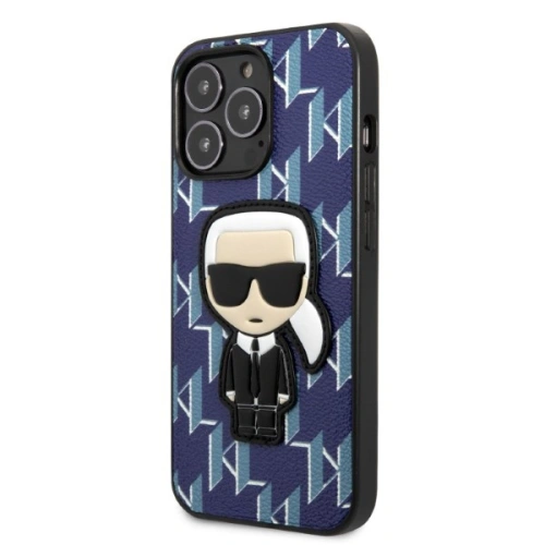 Etui Karl Lagerfeld KLHCP13XPMNIKBL Apple iPhone 13 Pro Max hardcase niebieski/blue Monogram Ikonik Patch