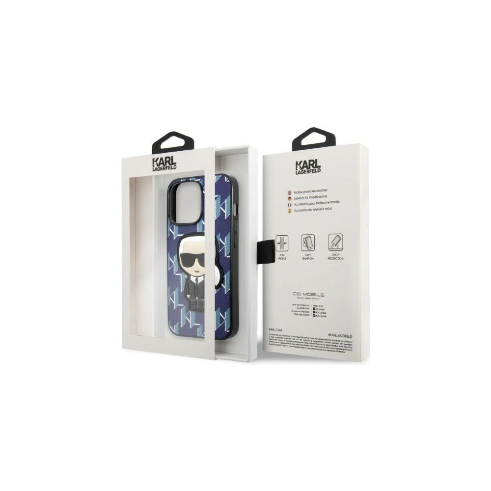 Hurtownia GSM - Etui Karl Lagerfeld KLHCP13XPMNIKBL Apple iPhone 13 Pro Max kemény tok kék Monogram Ikonik Patch - KLD1387 - {ean13} - Hurt