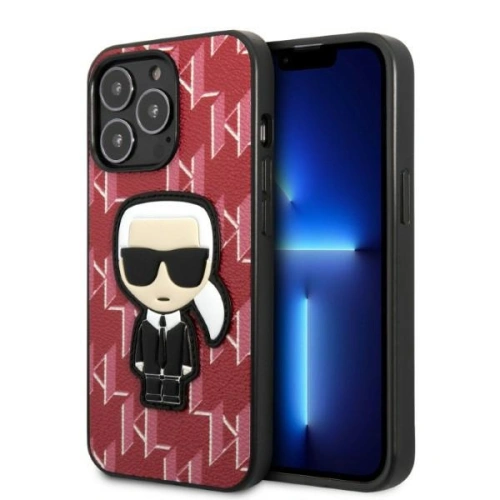 Etui Karl Lagerfeld KLHCP13XPMNIKPI Apple iPhone 13 Pro Max hardcase czerwony/red Monogram Ikonik Patch