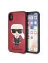 Etui Karl Lagerfeld KLHCPXIKPURE Apple iPhone XS/X kemény tok piros/red Ikonic Karl Fullbody
