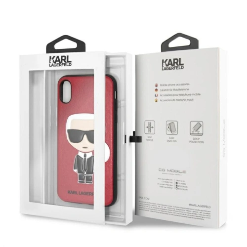 Etui Karl Lagerfeld KLHCPXIKPURE Apple iPhone XS/X hardcase czerwony/red Ikonic Karl Fullbody