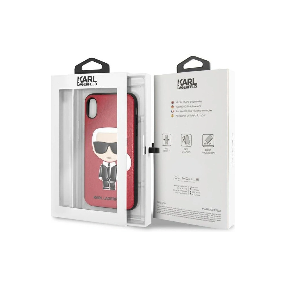 Hurtownia GSM - Etui Karl Lagerfeld KLHCPXIKPURE Apple iPhone XS/X hardcase roșu/red Ikonic Karl Fullbody - KLD1396 - {ean13} - Hurt