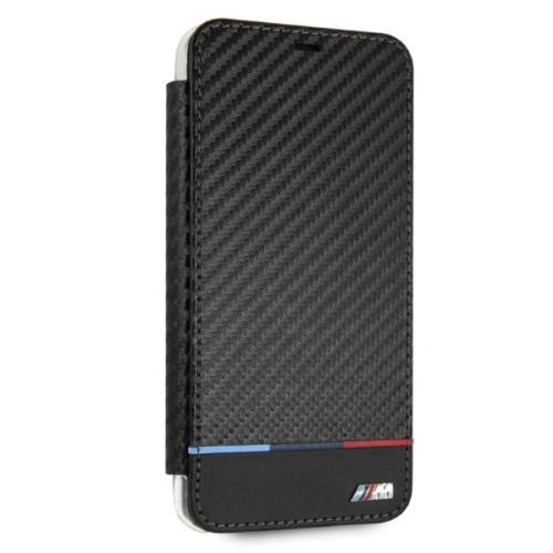 Etui BMW BMTRBKI65PUCARTCBK Apple iPhone XS Max book czarny/black Carbon Tricolor Stripe