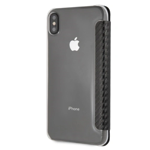 Etui BMW BMTRBKI65PUCARTCBK Apple iPhone XS Max book czarny/black Carbon Tricolor Stripe