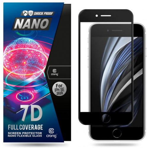Crong Distributor - 5907731981149 - CRG7 - Crong 7D Nano Flexible Glass Apple iPhone SE 2022/SE 2020/8/7 (Black) - B2B homescreen