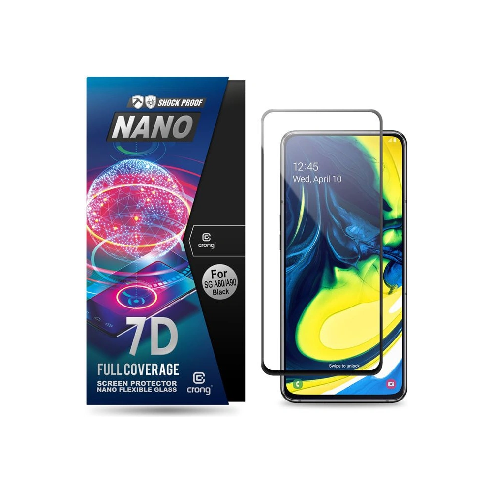 Hurtownia GSM - Hybriertes Glas Crong 7D Nano Flexibles Glas Samsung Galaxy A80/A90 - CRG9 - {ean13} - Hurt