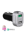 Hurtownia GSM - Auto nabíječka Crong Power Car Charger 30W USB QuickCharge 3.0 + USB 2.4A (hliník) - CRG75 - {ean13} - Hurt