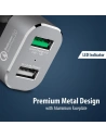 Hurtownia GSM - Auto nabíječka Crong Power Car Charger 30W USB QuickCharge 3.0 + USB 2.4A (hliník) - CRG75 - {ean13} - Hurt