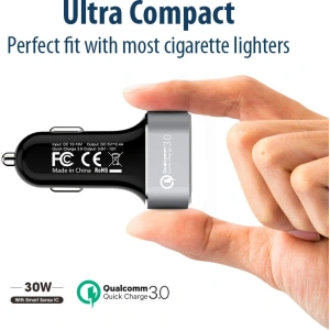 Hurtownia GSM - Auto nabíječka Crong Power Car Charger 30W USB QuickCharge 3.0 + USB 2.4A (hliník) - CRG75 - {ean13} - Hurt