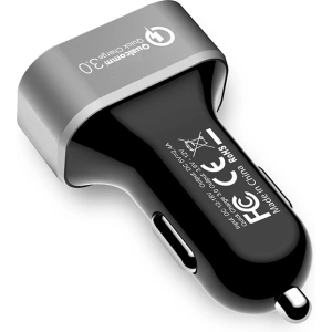 Hurtownia GSM - Auto nabíječka Crong Power Car Charger 30W USB QuickCharge 3.0 + USB 2.4A (hliník) - CRG75 - {ean13} - Hurt