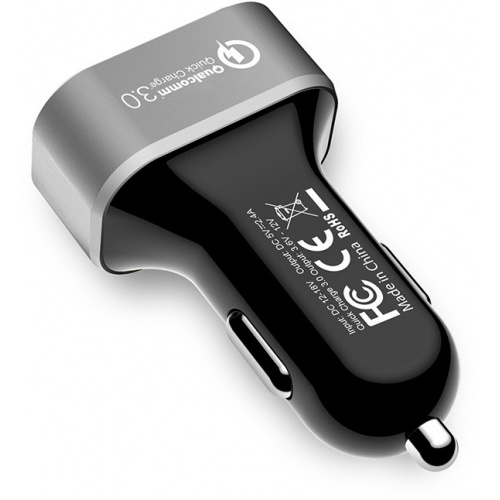 Hurtownia Crong - 5907731982467 - CRG75 - Ładowarka samochodowa Crong Power Car Charger 30W USB QuickCharge 3.0 + USB 2.4A (aluminium) - B2B homescreen