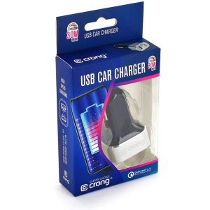 Hurtownia GSM - Autós töltő Crong Power Car Charger 30W USB QuickCharge 3.0 + USB 2.4A (alumínium) - CRG75 - {ean13} - Hurt