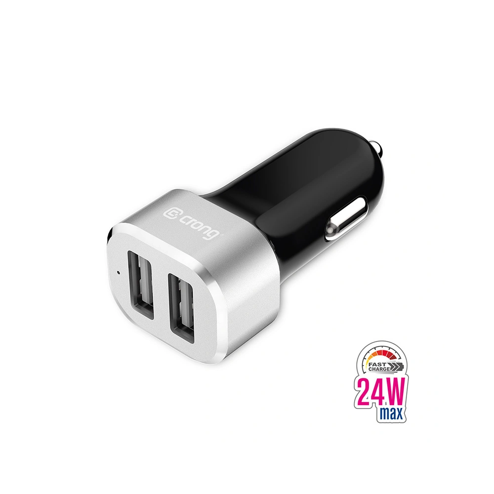 Hurtownia GSM - Auto-Ladegerät Crong Power Car Charger 24W 2xUSB 2.4A (Aluminium) - CRG76 - {ean13} - Hurt