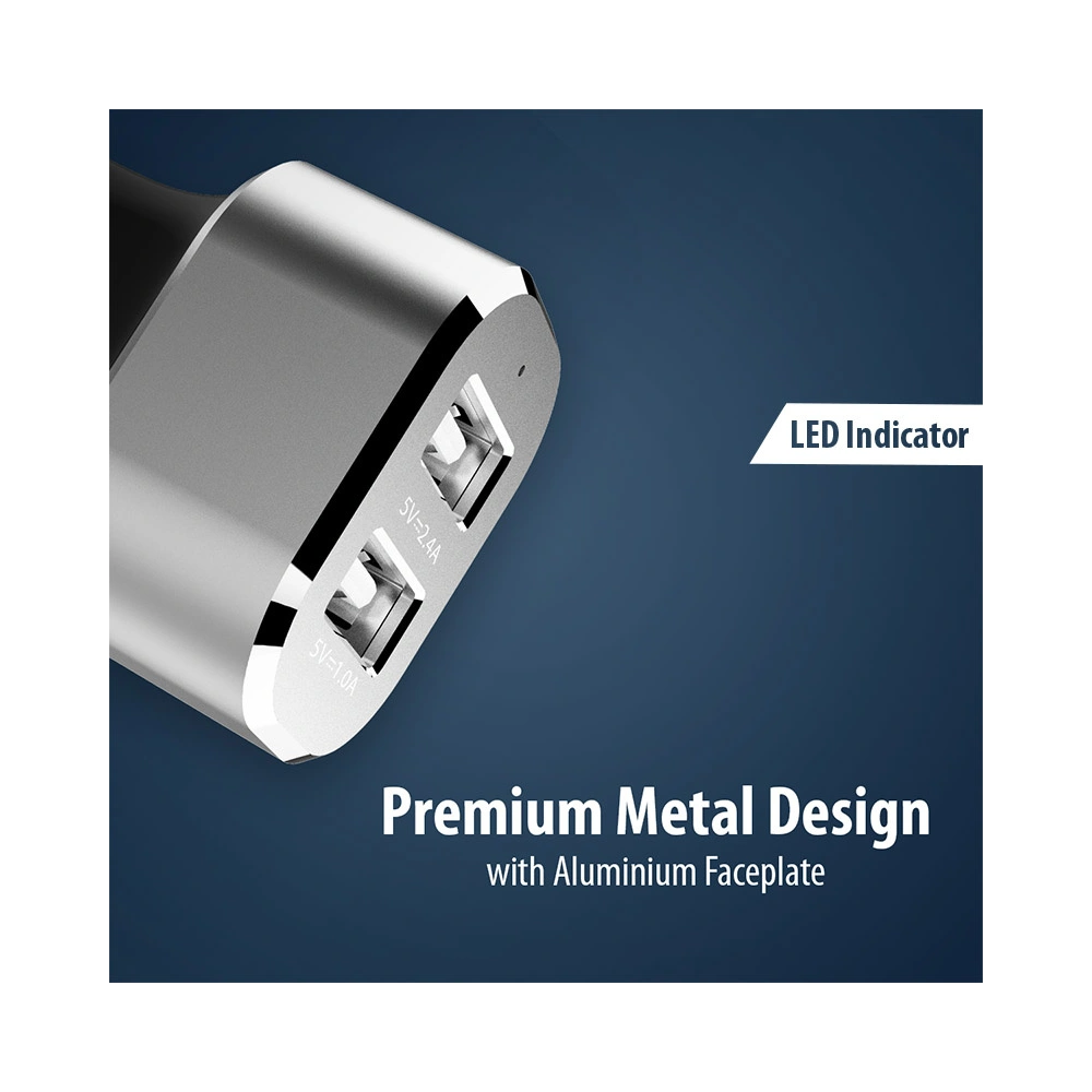 Hurtownia GSM - Auto-Ladegerät Crong Power Car Charger 24W 2xUSB 2.4A (Aluminium) - CRG76 - {ean13} - Hurt
