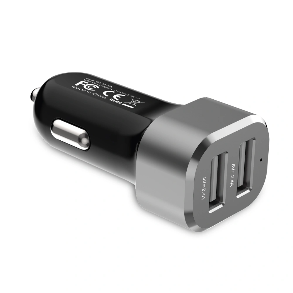 Hurtownia GSM - Încărcător auto Crong Power Car Charger 24W 2xUSB 2.4A (aluminiu) - CRG76 - {ean13} - Hurt