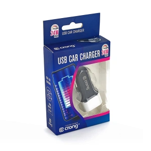 Hurtownia GSM - Autós töltő Crong Power Car Charger 24W 2xUSB 2.4A (alumínium) - CRG76 - {ean13} - Hurt