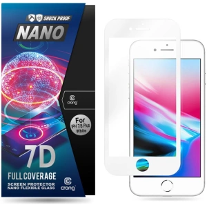 Hurtownia GSM - Hybriertes Glas Crong 7D Nano Flexibles Glas Apple iPhone 8/7 Plus (Weiß) - CRG78 - {ean13} - Hurt