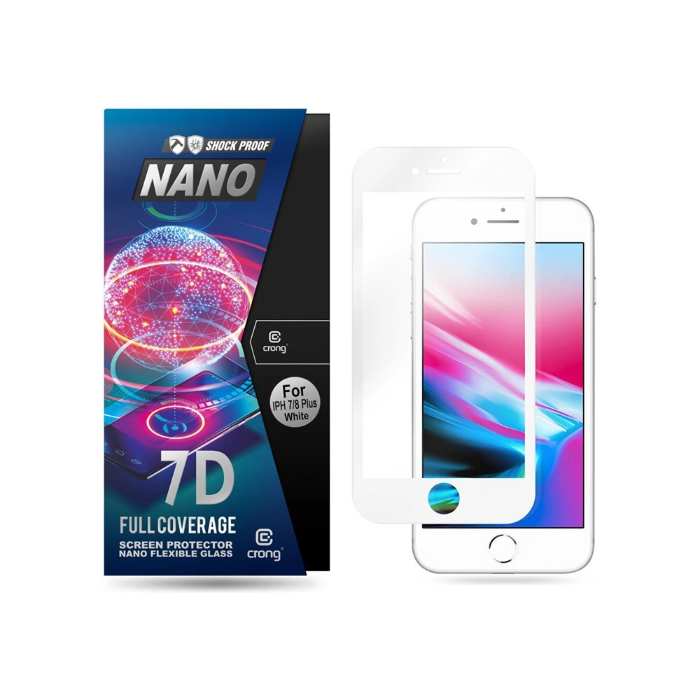 Hurtownia GSM - Hibrid üveg Crong 7D Nano Rugalmas Üveg Apple iPhone 8/7 Plus (Fehér) - CRG78 - {ean13} - Hurt