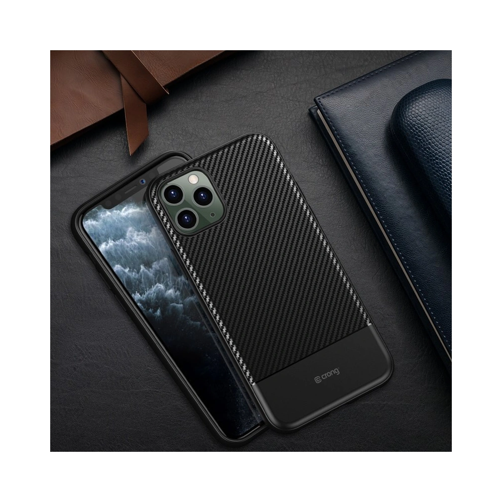 Hurtownia GSM - Etui Crong Prestige Carbon Cover Apple iPhone 11 Pro Max (negru) - CRG84 - {ean13} - Hurt