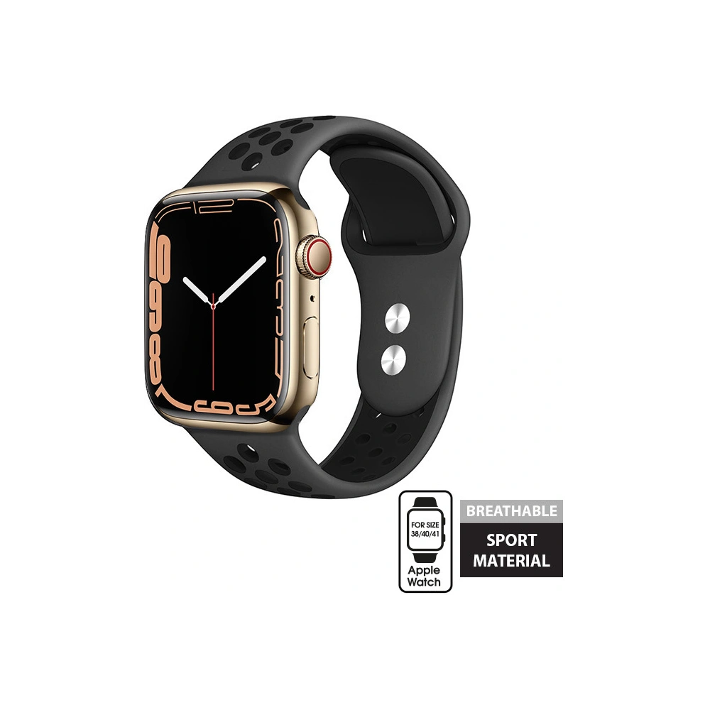 Pasek Crong Duo Sport Apple Watch 4/5/6/7/SE/8/9/10 40/41/42mm (šedý/černý)