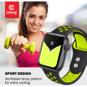 Hurtownia GSM - Pasek Crong Duo Sport Apple Watch 4/5/6/7/SE/8/9/10 40/41/42mm (negru/lime) - CRG141 - {ean13} - Hurt