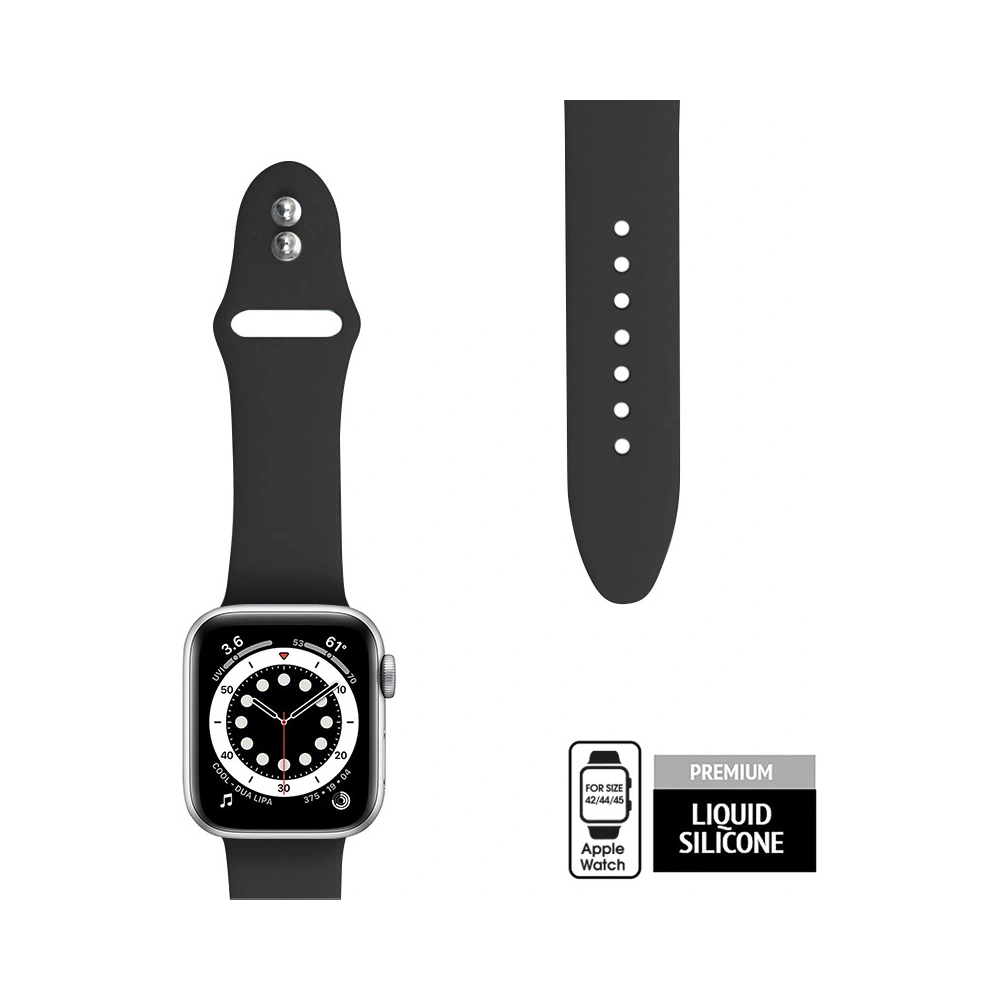 Belt Crong Liquid Apple Watch 4/5/6/7/SE/8/9/Ultra 44/45/49mm (black)