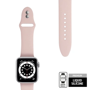 Pasek Crong Liquid Apple Watch 4/5/6/7/SE/8/9/Ultra 44/45/49mm (piaskowy róż)