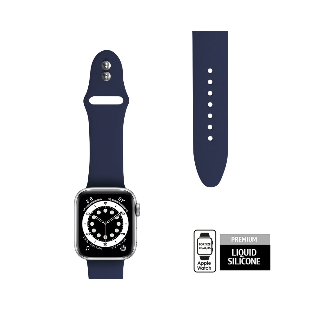 Hurtownia GSM - Pasek Crong Liquid Apple Watch 4/5/6/7/SE/8/9/Ultra 44/45/49mm (námořnická modř) - CRG150 - {ean13} - Hurt