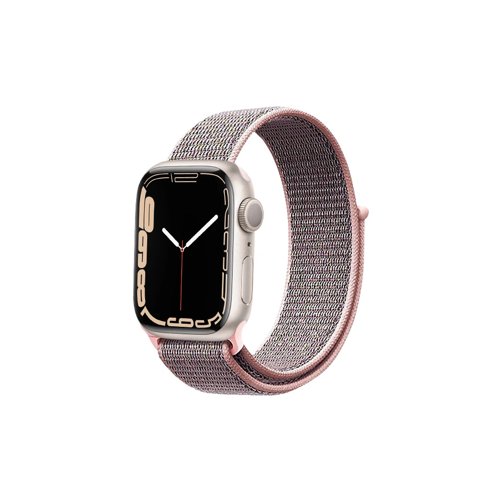 Pasek Crong Nylon Apple Watch 4/5/6/7/SE/8/9/10 40/41/42mm (Világos rózsaszín)