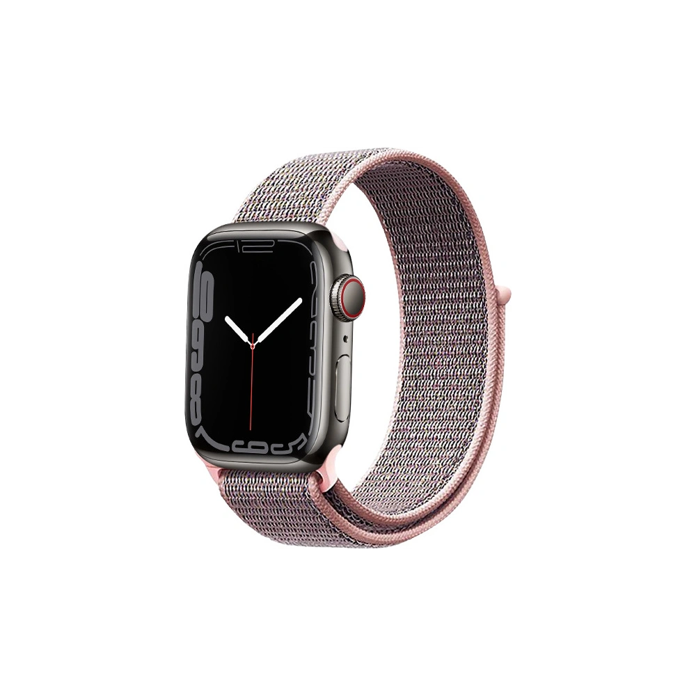 Pasek Crong Nylon Apple Watch 4/5/6/7/SE/8/9/10 40/41/42mm (Világos rózsaszín)