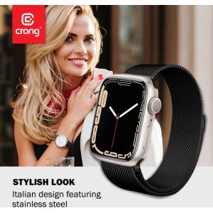 Hurtownia GSM - Bransoleta Crong Milano Steel Apple Watch 4/5/6/7/SE/8/9 40/41mm (černá) - CRG157 - {ean13} - Hurt