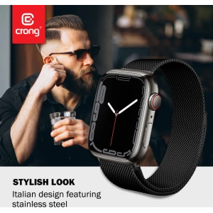 Hurtownia GSM - Brățara Crong Milano Steel Apple Watch 4/5/6/7/SE/8/9 40/41mm (negru) - CRG157 - {ean13} - Hurt