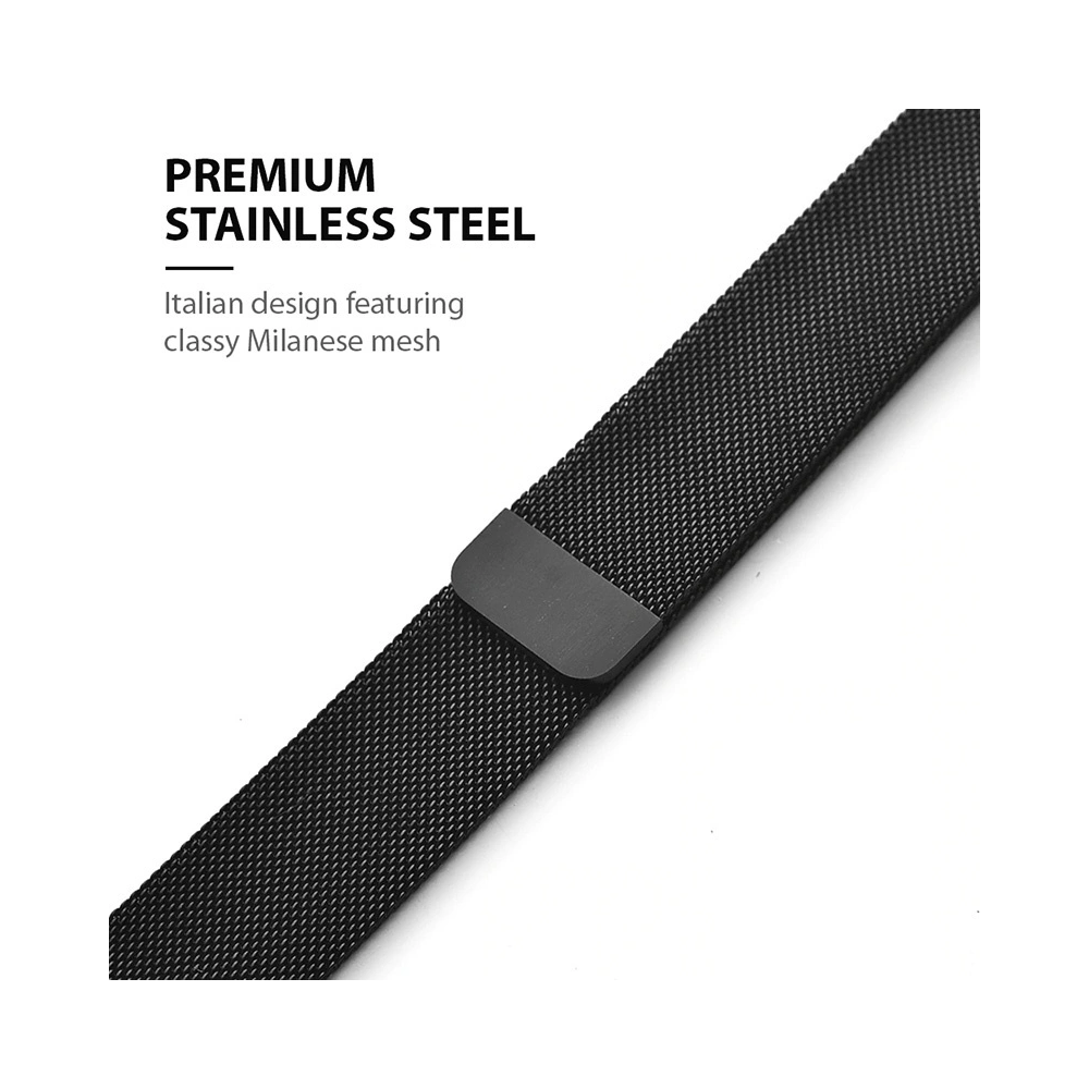 Hurtownia GSM - Bransoleta Crong Milano Steel Apple Watch 4/5/6/7/SE/8/9 40/41mm (czarny) - CRG157 - {ean13} - Hurt