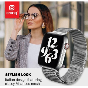 Hurtownia GSM - Brățară Crong Milano Steel Apple Watch 4/5/6/7/SE/8/9 40/41mm (argintie) - CRG158 - {ean13} - Hurt
