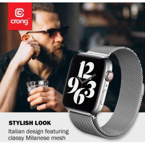 Hurtownia GSM - Bransoleta Crong Milano Steel Apple Watch 4/5/6/7/SE/8/9 40/41mm (srebrny) - CRG158 - {ean13} - Hurt