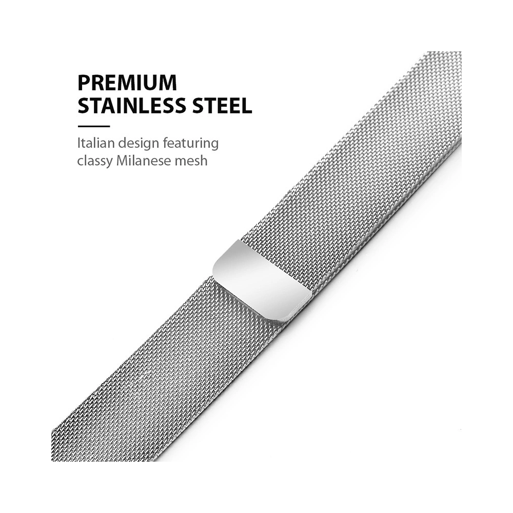 Hurtownia GSM - Náramek Crong Milano Steel Apple Watch 4/5/6/7/SE/8/9 40/41mm (stříbrný) - CRG158 - {ean13} - Hurt