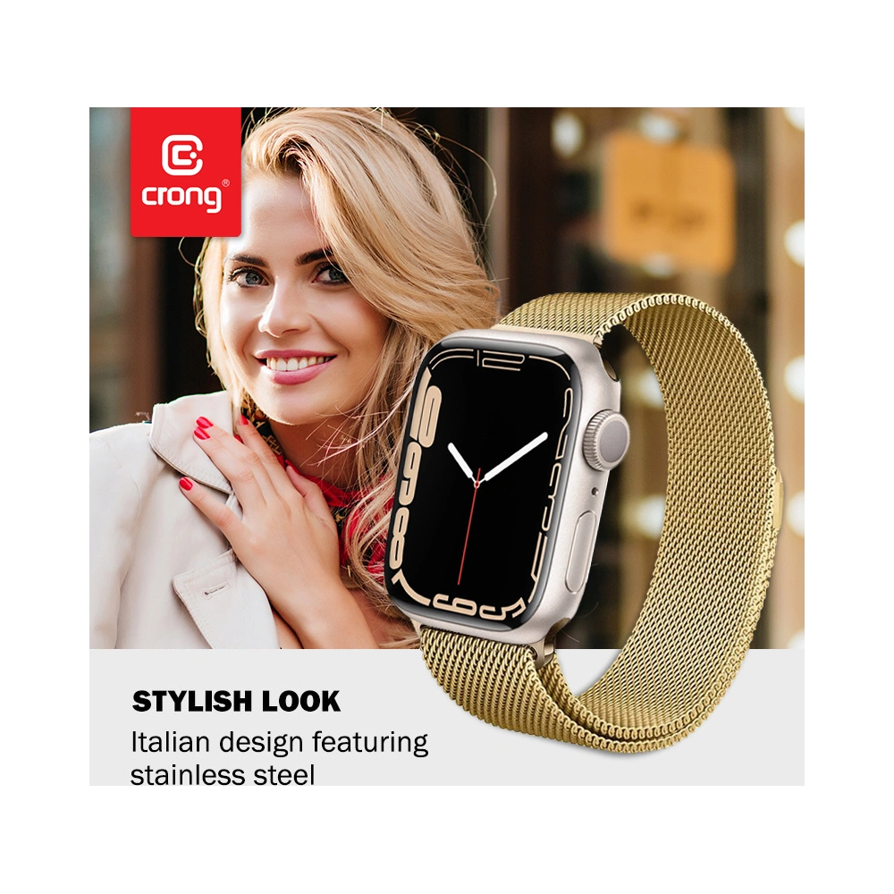 Hurtownia GSM - Brățara Crong Milano Steel Apple Watch 4/5/6/7/SE/8/9 40/41mm (aurie) - CRG159 - {ean13} - Hurt