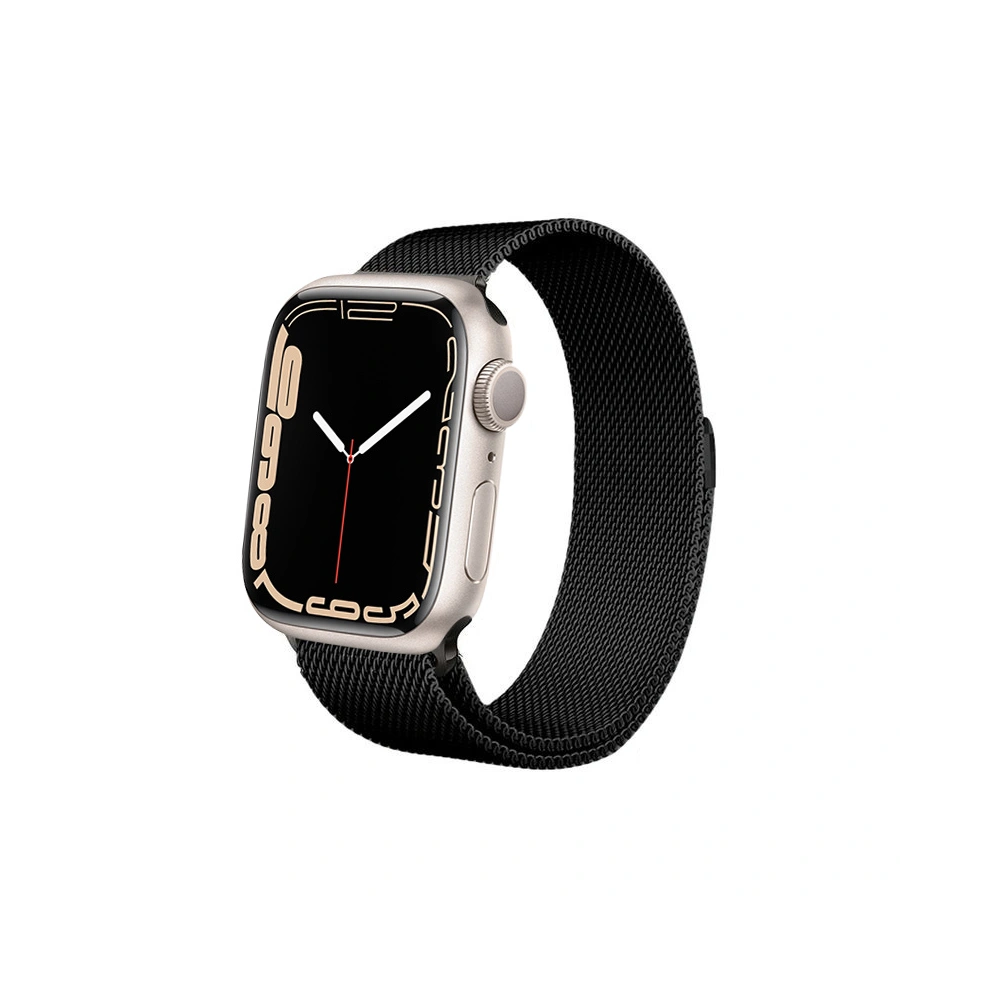 Hurtownia GSM - Bransoleta Crong Milano Steel Apple Watch 4/5/6/7/SE/8/9/Ultra 44/45/49mm (černá) - CRG160 - {ean13} - Hurt