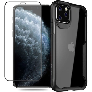 Hurtownia GSM - Sada pouzdra + sklo Crong Hybrid Clear Cover Apple iPhone 11 Pro (černá) - CRG193 - {ean13} - Hurt