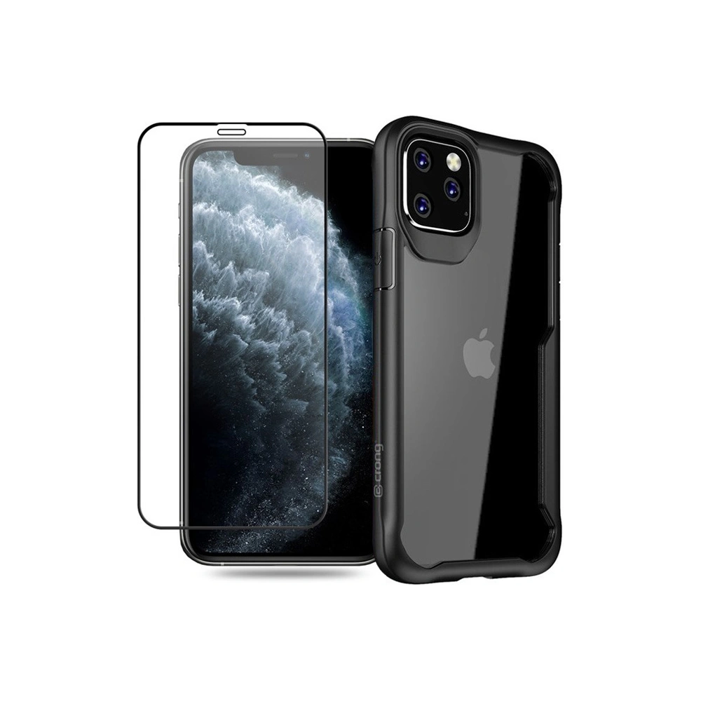 Hurtownia GSM - Set mit Hülle + Glas Crong Hybrid Clear Cover Apple iPhone 11 Pro (schwarz) - CRG193 - {ean13} - Hurt