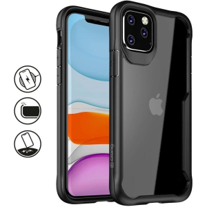 Hurtownia GSM - Sada pouzdra + sklo Crong Hybrid Clear Cover Apple iPhone 11 Pro (černá) - CRG193 - {ean13} - Hurt