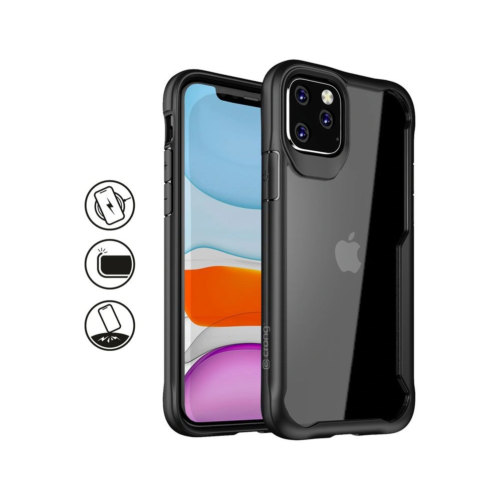 Hurtownia GSM - Set mit Hülle + Glas Crong Hybrid Clear Cover Apple iPhone 11 Pro (schwarz) - CRG193 - {ean13} - Hurt