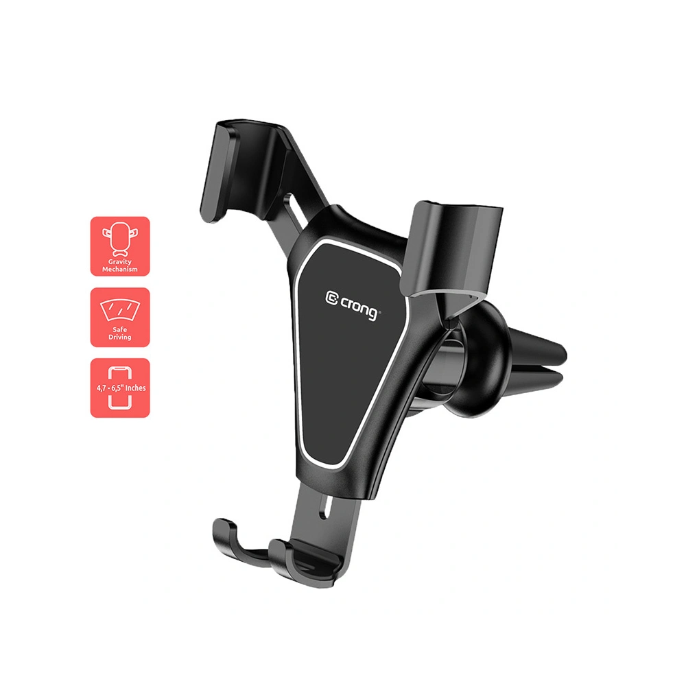 Hurtownia GSM - Auto-Halterung Crong Gravity Auto-Clip für Mobilgeräte von 4,7 - 6,5 Zoll (schwarz) - CRG195 - {ean13} - Hurt