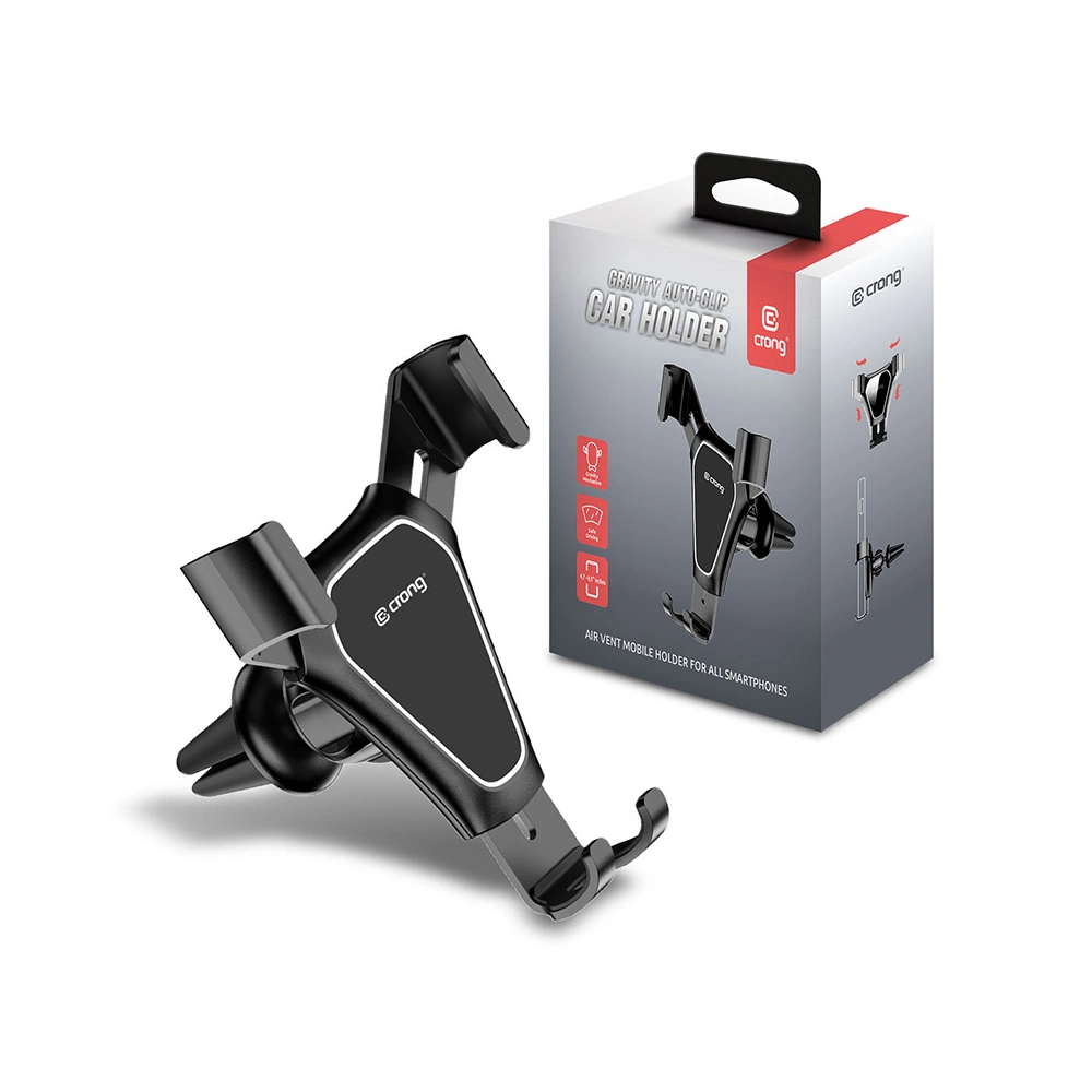 Hurtownia GSM - Auto-Halterung Crong Gravity Auto-Clip für Mobilgeräte von 4,7 - 6,5 Zoll (schwarz) - CRG195 - {ean13} - Hurt