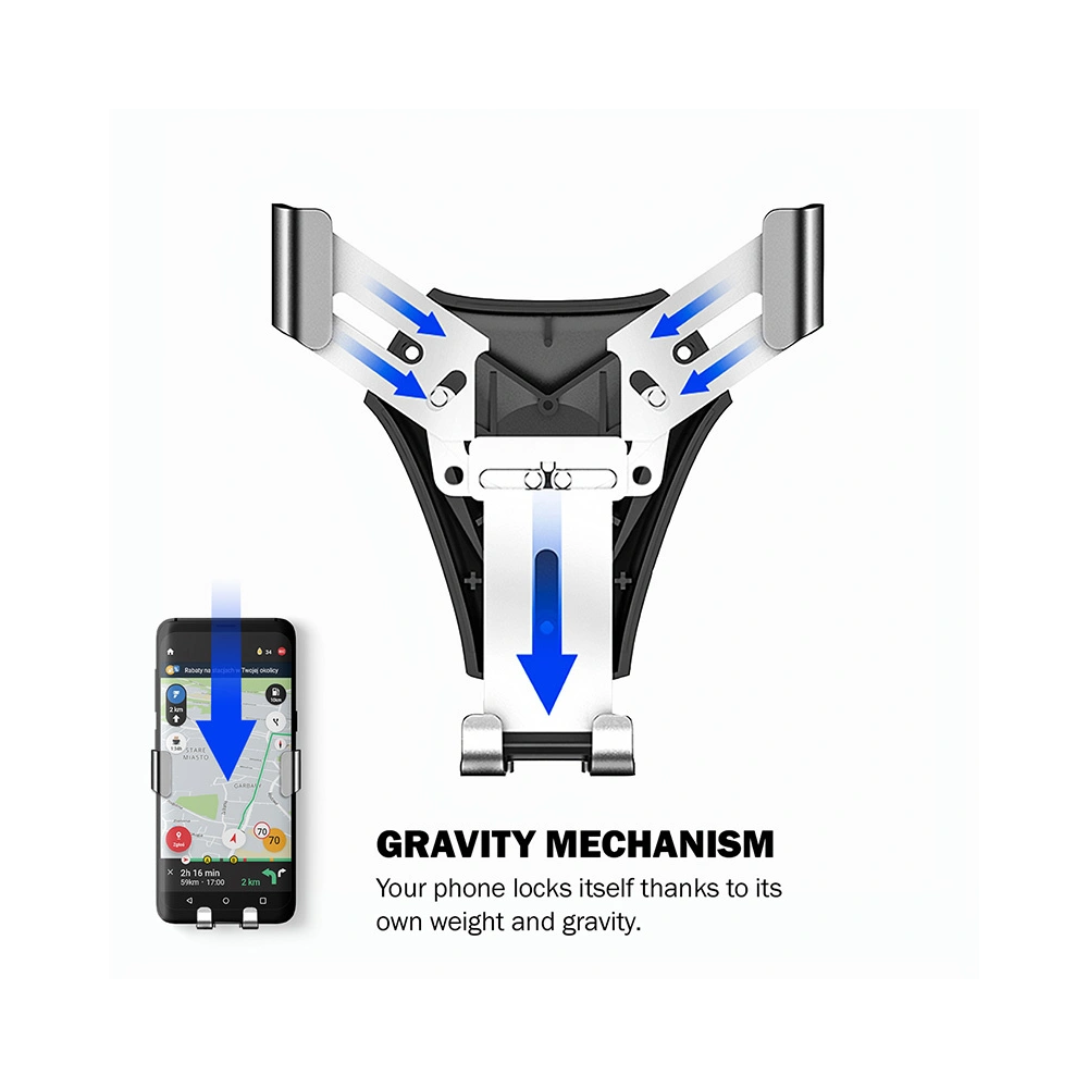 Hurtownia GSM - Auto-Halterung Crong Gravity Auto-Clip für Mobilgeräte von 4,7 - 6,5 Zoll (schwarz) - CRG195 - {ean13} - Hurt