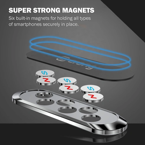 Magnetyczny uchwyt samochodowy Crong Multi-Function Magnetic Car Holder (czarny)